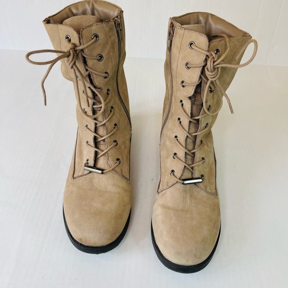 Aldo Shoes - Aldo Women's Lace-Up Faux Pu Leather Wedge Round Toe Ankle Boots Fashion Size 11